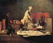 Jean Baptiste Simeon Chardin Still Life with the Attributes of the Arts Norge oil painting reproduction